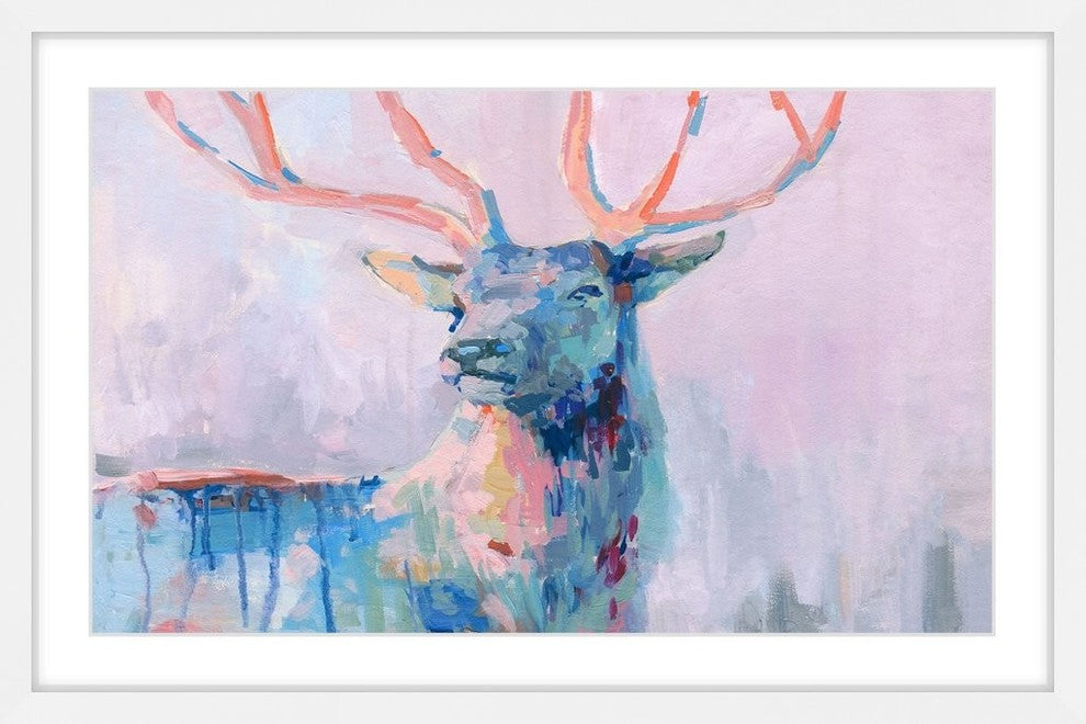 "Majestic Deer" Framed Painting Print, 45"x30"