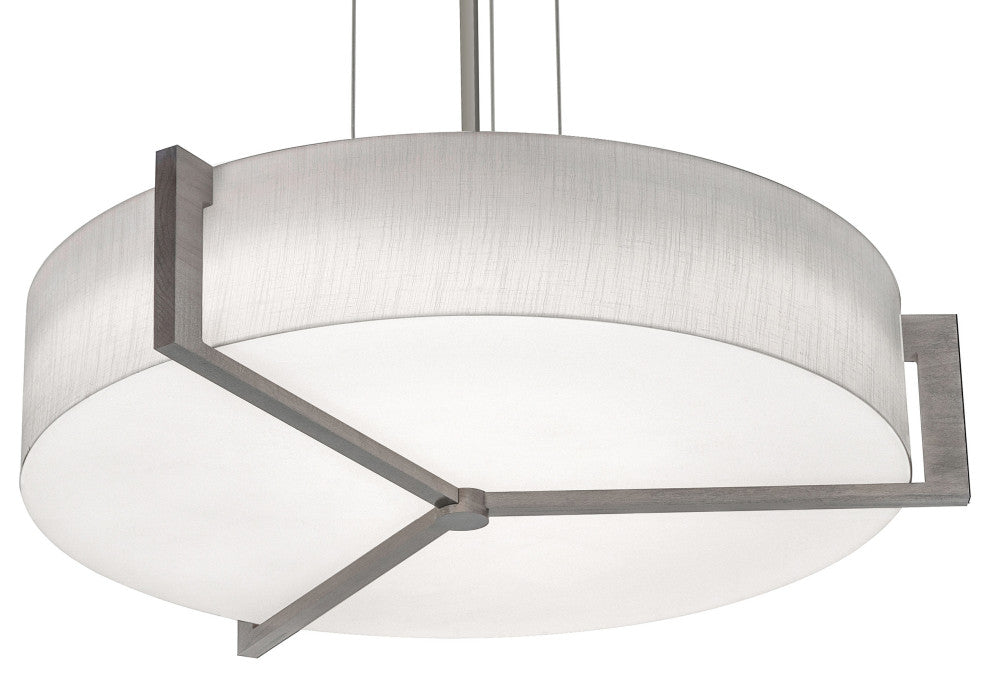 Apex 27" LED Pendant, Weathered Gray Finish, Linen White Shade