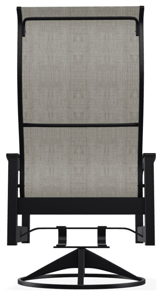 Leeward Sling Outdoor Swivel Rocker, Smoke/Black