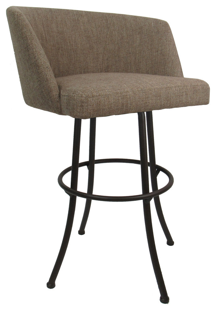 Swivel Counter Metal Pub Set - Joey Stools 26" or 30", Basin Beige - Brown, 30", Crackle