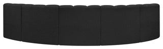 Arc Boucle Fabric Upholstered 5-Pc. U-Shaped Modular Sectional, Black