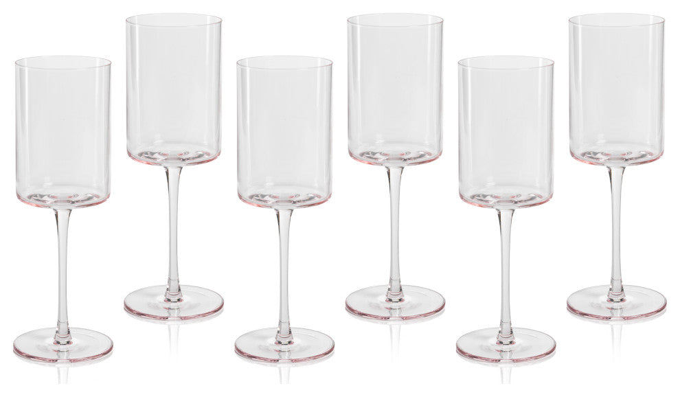 Foligno Wine Glasses, Set of 6, Light Pink
