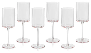 Foligno Wine Glasses, Set of 6, Light Pink