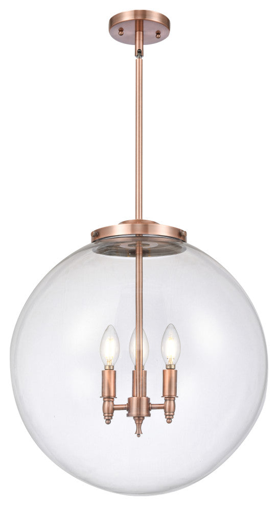 INNOVATIONS 221-3S-AC-G202-18-LED 3-Light Pendant Antique Copper