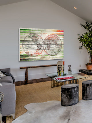 "Varlden" Print on White Wood, 60"x40"