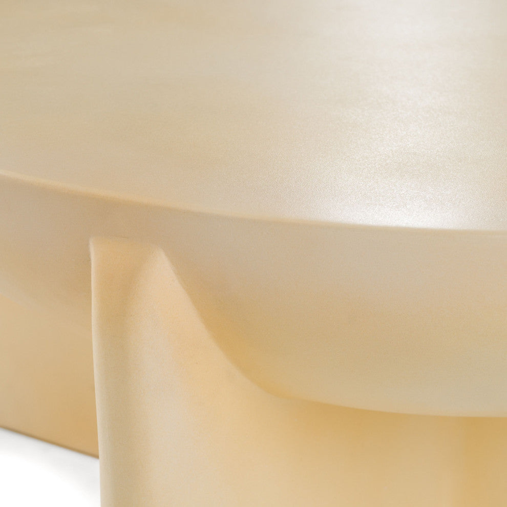 Modrest Elsa Modern Beige Concrete Round Coffee Table