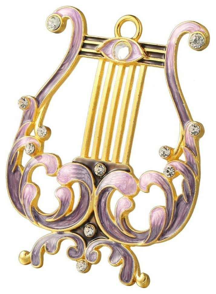 Traditional Ancient Harp Hanging Ornament Pewter Classic Wall Decor