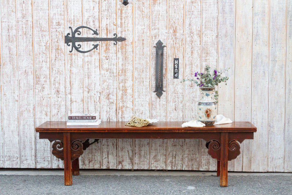 Charming Chinese Elm Ming Style Bench