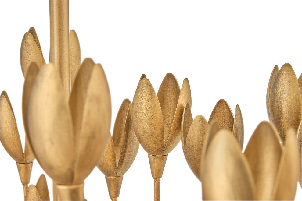 Hinkley 60" Flora Ten Light Linear Chandelier, Burnished Gold