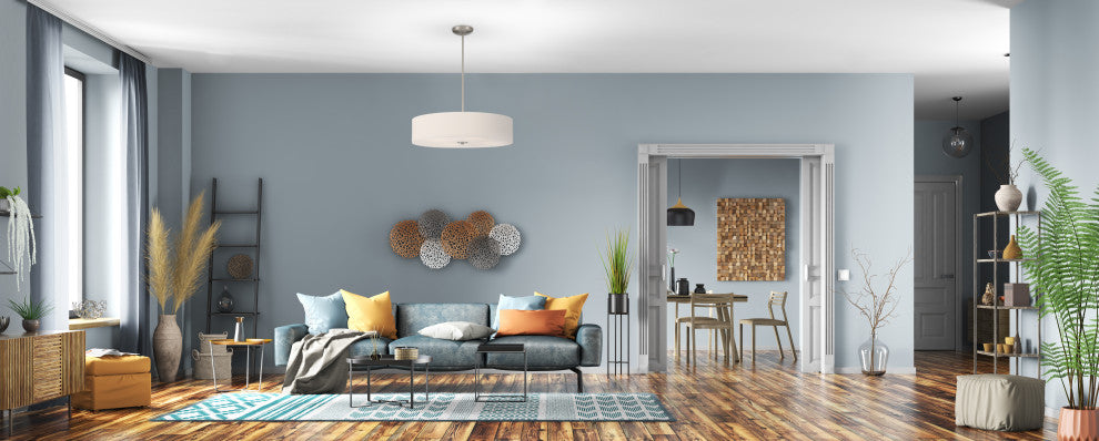 Access Mid Town 4-Light LED Pendant or Semi-Flush Brushed Steel