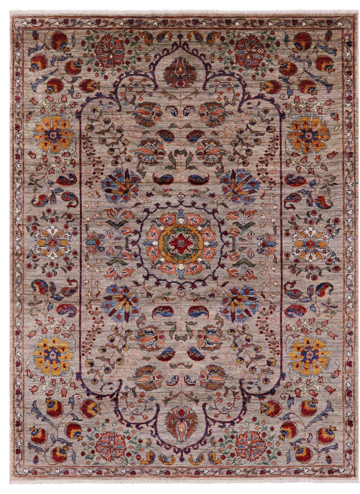 Persian Tabriz Handmade Wool Rug 5' 2" X 6' 11" Q9979