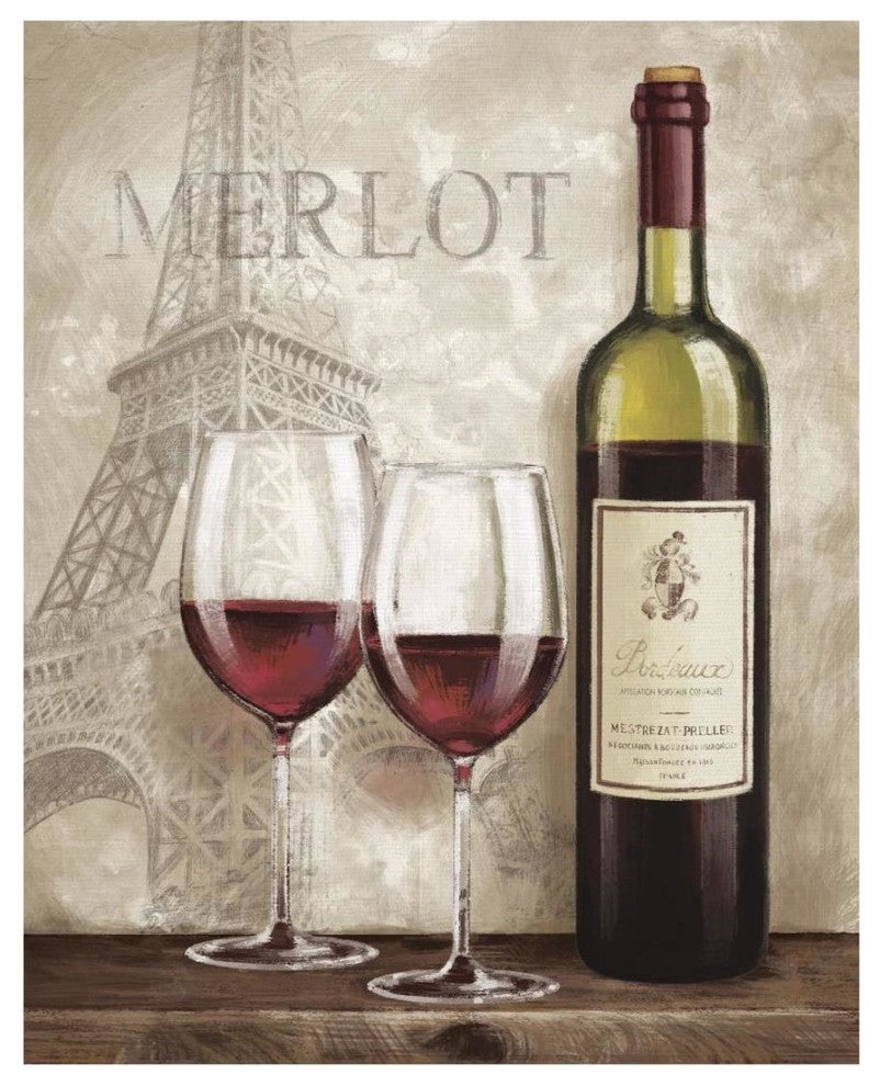 "Wine in Paris III" Digital Paper Print by Janelle Penner, 18"x22"