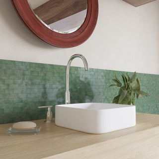CastelloUSA Susan Solid Surface Square Vessel Sink
