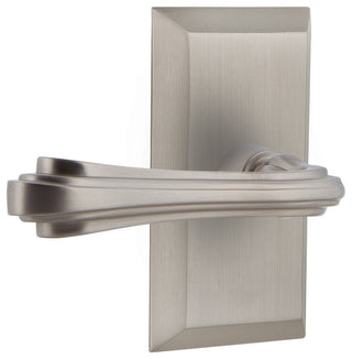Studio Plate With Fleur Lever, Satin Nickel, Double Dummy, Non-Handed