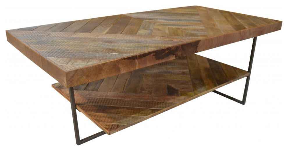 Rectangular Wooden Coffee Table With Storage