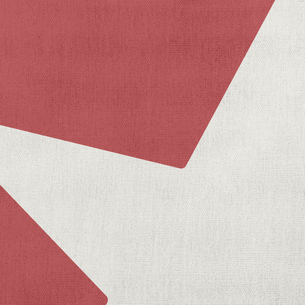 20x20" Big Star Nautical Decorative Indoor Pillow, Ligonberry Red and White