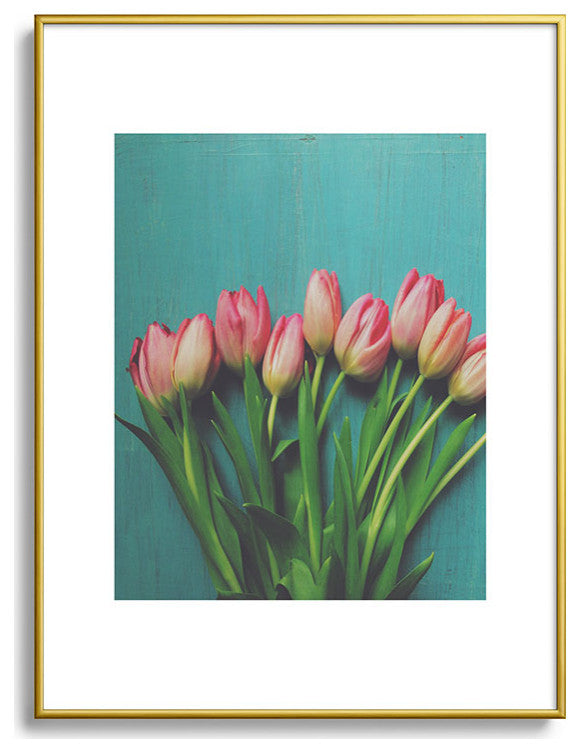 Olivia St Claire Lovely Pink Tulips Metal Framed Art Print