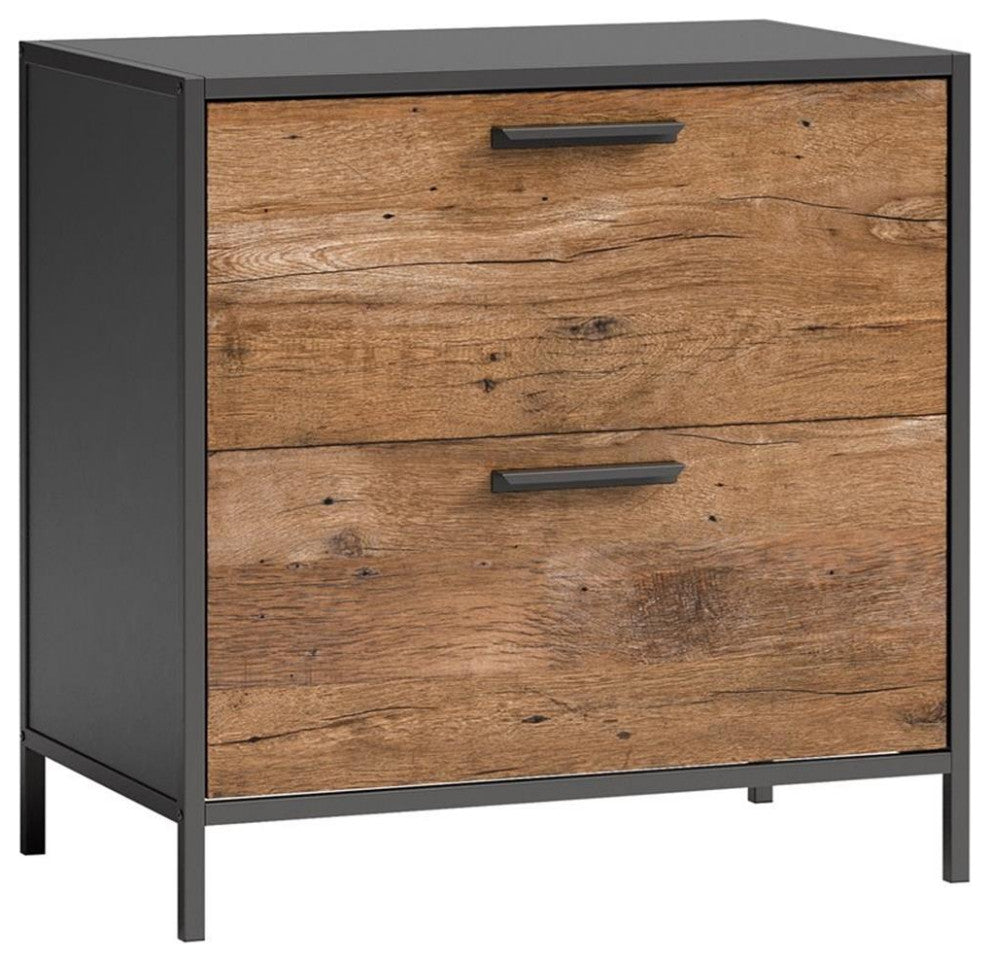 Sauder Boulevard Cafe Engineered Wood Lateral File Cabinet in Vintage Oak Finish