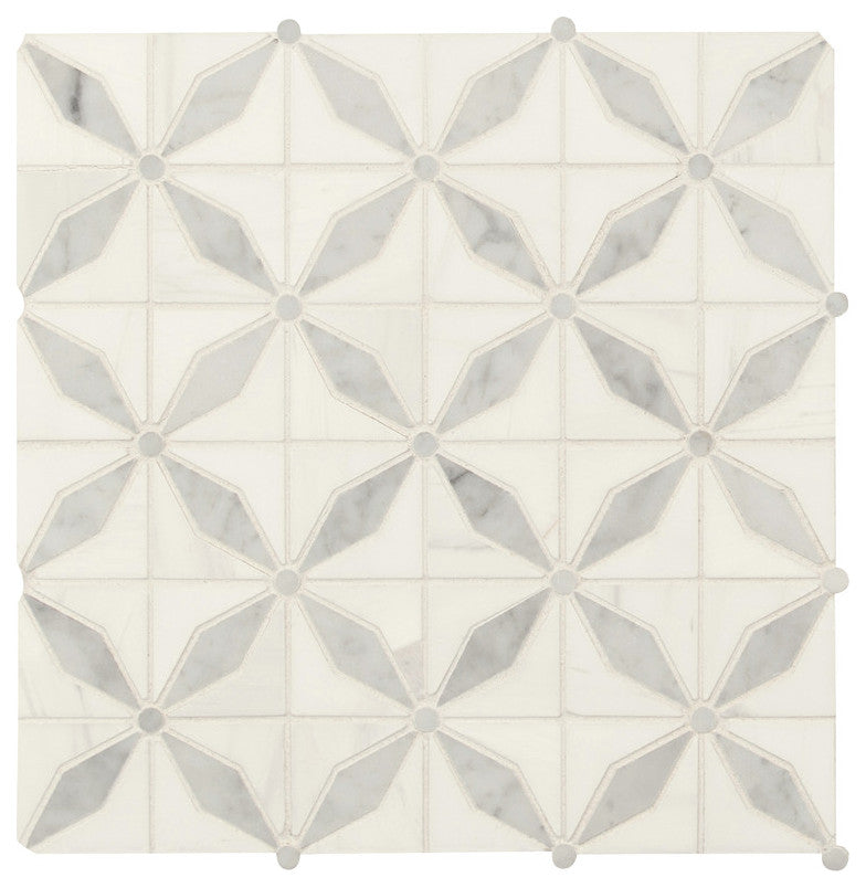 Bianco Starlite Polished Marble Mosaic, 10 Sheets