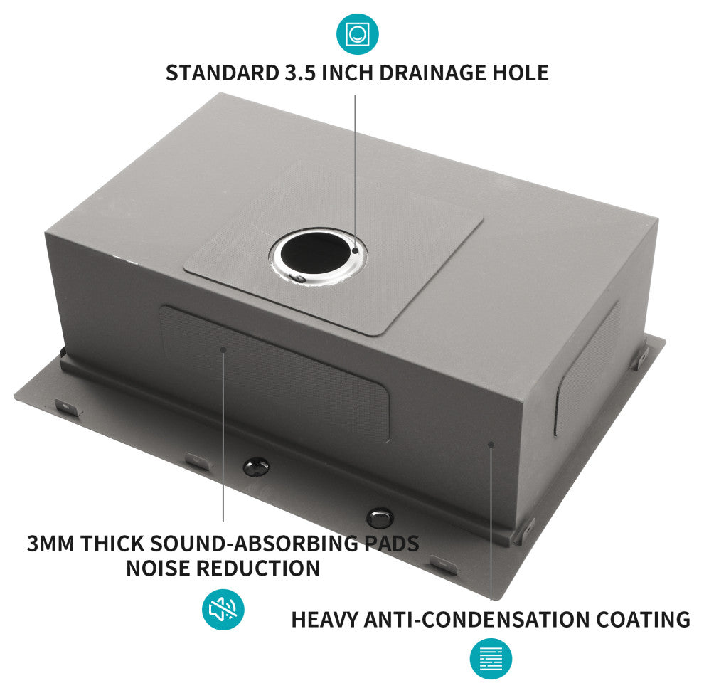 30-inch Drop In Kitchen Sink 18 Gauge Single Bowl Kitchen Sink