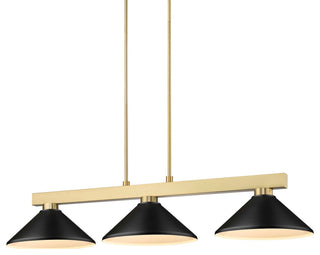 Z-Lite 152-MMB Cobalt 3 Light 50"W Linear Pendant - Modern Gold