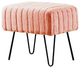 Serenta Super Mink Ottoman, Peach Echo, 19''x13''x17''