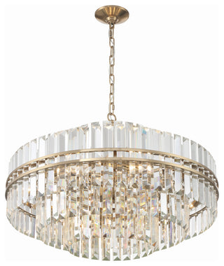 Crystorama Lighting Group HAY-1407 Hayes 16 Light 28"W Crystal - Aged Brass