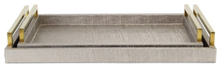 Lusan Vinyl Tray Set - Pewter Linen
