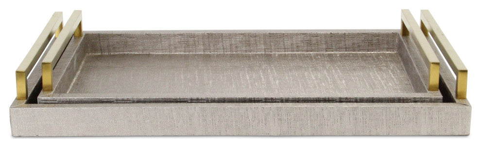 Lusan Vinyl Tray Set - Pewter Linen