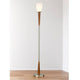 HOMEGLAM Century 72" Wood Torchiere Floor Lamp, Dimmer with LED Bulb, Brushed Ni