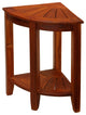 Bare Decor Elana Tall Corner Spa Shower Stool, Solid Teak Wood, 24"H