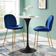 Modern Bar Pub and Dining Round Bar Table, Wood Metal Steel, Black White