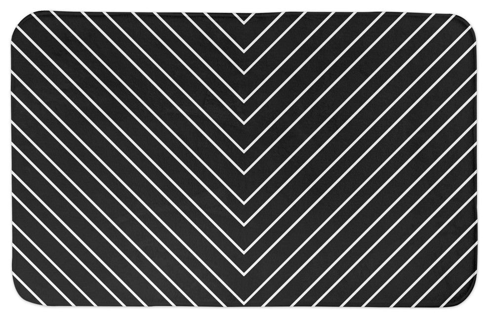 Black Chevron 34x21 Bath Mat