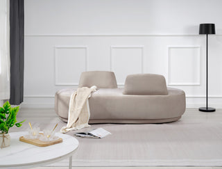 Argyle Upholstered Chaise/Loveseat, Beige, Chenille Fabric