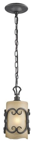 Golden Lighting Madera Mini Pendant in Black Iron