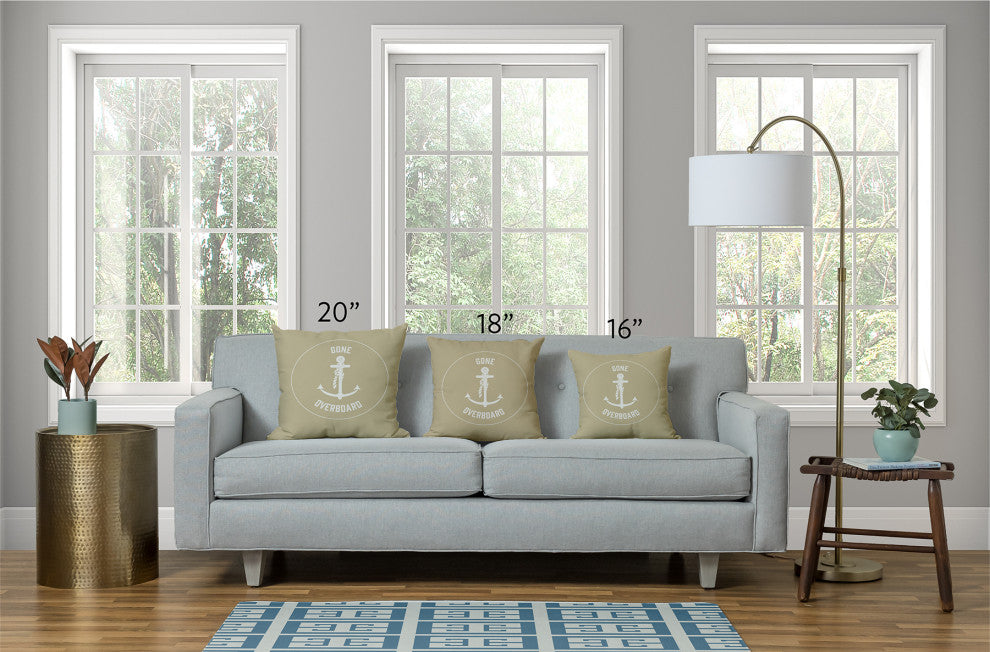 14x20" Beach House  Nautical Decorative Indoor Pillow, Ocean Teal