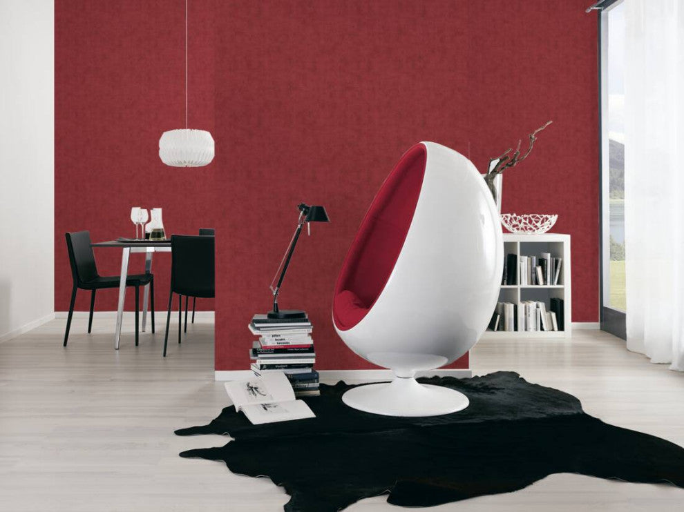 Plain Textured Wallpaper, Random Grainy Spots, 374172, Bordeaux Red, 1 Roll
