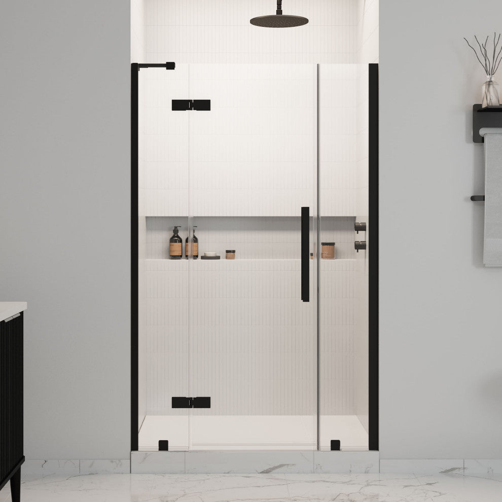 Tampa 45 11/16-48 1/16"Wx72"H Alcove Hinge Shower Door Black