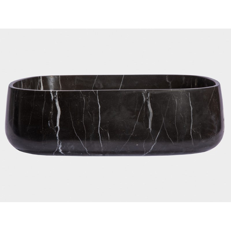 Eden Bath EB_S058NM-H Rounded Rectangular Vessel Sink in Nero Marquino Marble