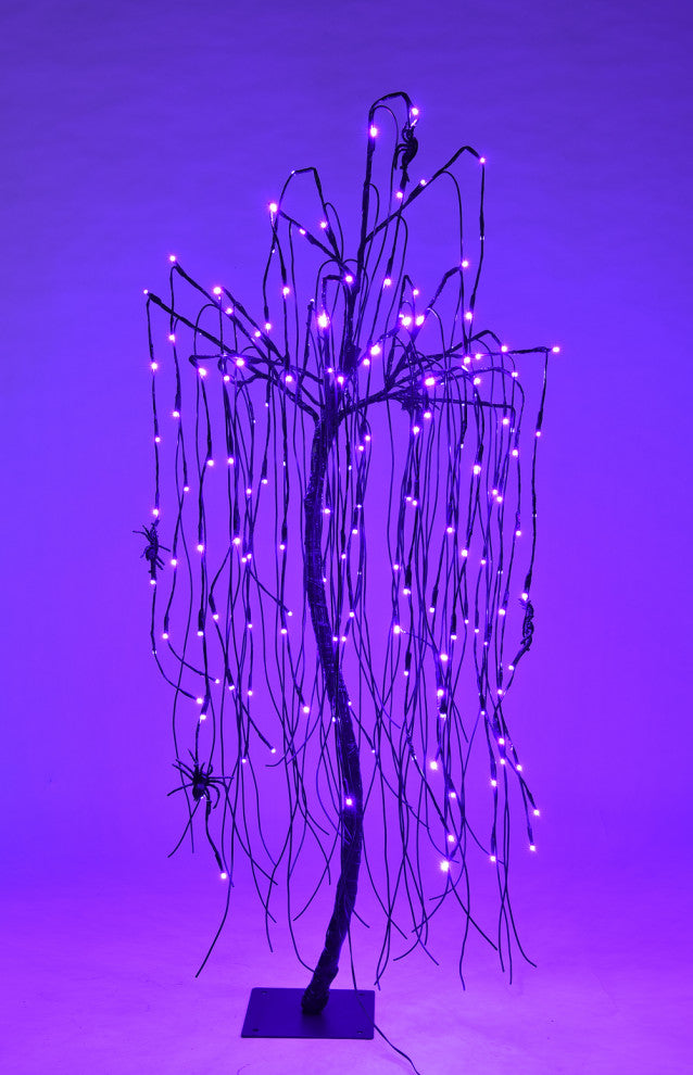 4' LED Halloween Willow Tree, Purple