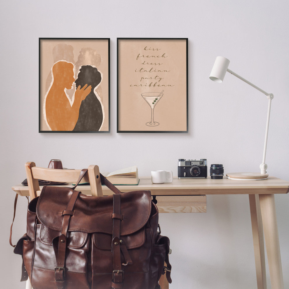 Kiss French Party Caribbean Male Couple Embrace,16 x 20