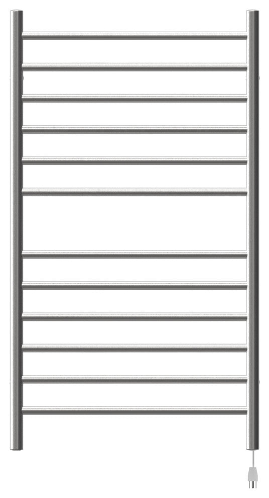 Amba Radiant Large Hardwired Straight Heated Towel Rack, Brushed