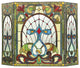 Ruby Tiffany-Glass 3-Piece Folding Victorian Fireplace Screen