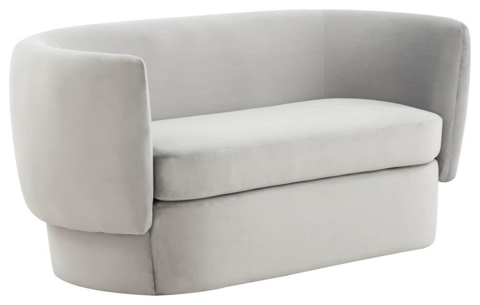 TOV Furniture Isabella Light Grey Velvet Loveseat