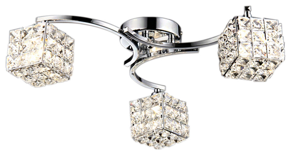 WAREHOUSE OF TIFFANY'S RL8088 Liel 5 in. 3-Light Chrome Finish Ceiling Lamp