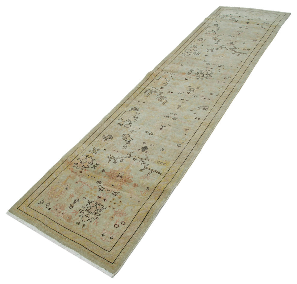 Rug N Carpet - Handmade Oriental 2' 11" x 11' 10" Runner Oushak Area Rug
