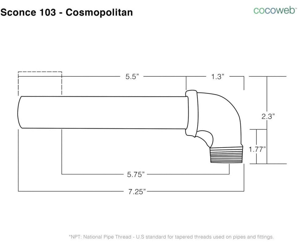 14" Vintage LED Sconce Light With Cosmopolitan Arm, Green