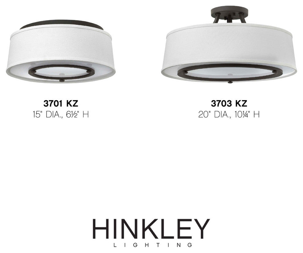 Hinkley Harrison Medium Flush Mount, Buckeye Bronze