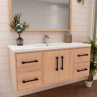 Victoria 48" Solid Wood Bath Vanity, Red Oak