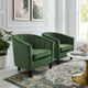 Tufted Armchair Accent Chair, Set of 2, Velvet, Green, Modern, Lounge